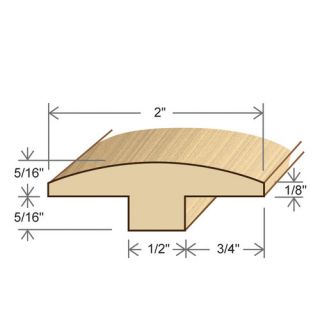Moldings Online 0.625 x 2 Solid Bamboo Natural Strand T Molding in
