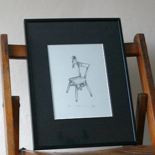 'bird on chair' art print by hunter jones