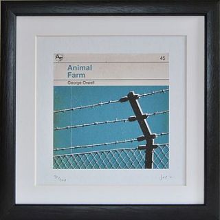 'animal farm' framed redesign book print by bookish england