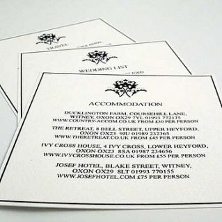 wedding information card by eb1 wedding invitations