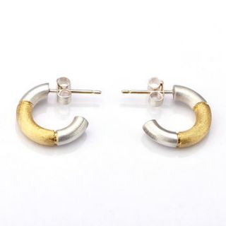 silver contrast hoops by james newman jewellery