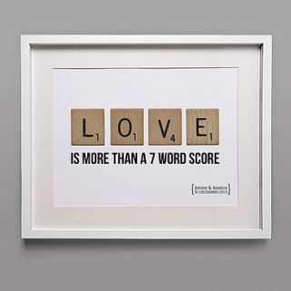 personalised 'love' tile print by doodlelove