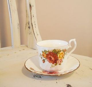 old fashioned rose fragranced teacup candle by teacup candles