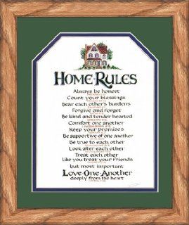 Home Rules Scripture Based Framed Art 11" X 13"   Prints
