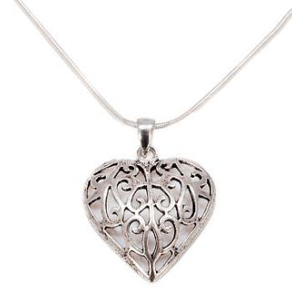 filigree silver heart necklace by charlotte's web