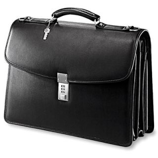 Jack Georges Platinum Triple Gusset Leather Laptop Briefcase