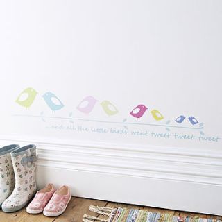 child's tweeting birds wall sticker by kidscapes wall stickers