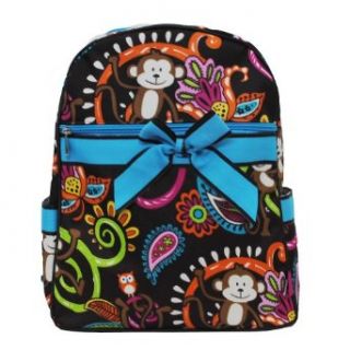 Adorable Monkey IslandTM Canvas Backpack turquoise Clothing