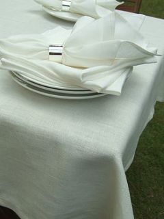 white linen hemstitched tablecloth emi by linenme