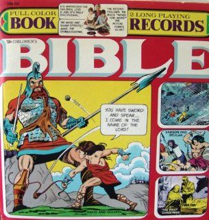 The Children's Bible Full Color Book / Record  David and Goliath, Noah's Ark, Samson and Delilah, The First Christmas Music