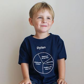 personalised child's pie chart t shirt by sparks clothing