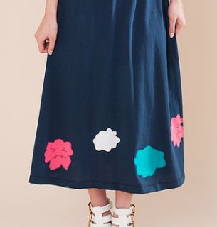 flower applique midi skirt by not for ponies