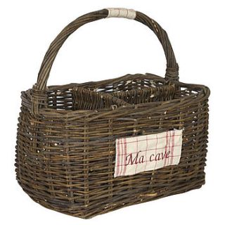 french rattan three section carry basket by dibor