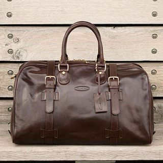 'flero' italian leather holdall by maxwell scott leather goods