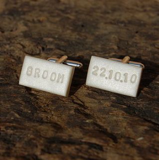 personalised groom cufflinks by fingerprints