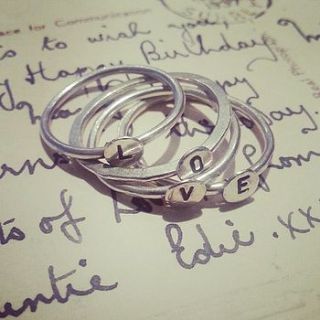 personalised letter stacker rings by posh totty designs boutique