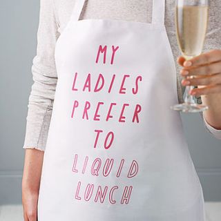 'liquid lunch' apron by the joy of ex foundation