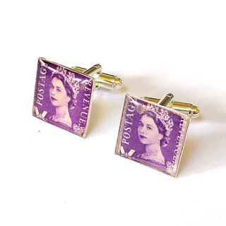 square postage stamp cufflinks by midas