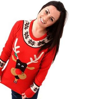 women's rudolph christmas jumper by christmas jumper company