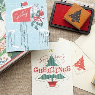 retro christmas mailing set by wedding in a teacup
