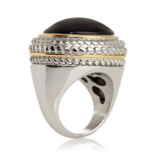 Emma Skye Jewelry Designs Black Agate 2 Tone Stainless Steel Ring