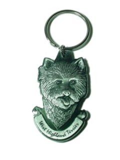 Pewter West Highland Terrier Westie Key Chain Ring Made in the USA