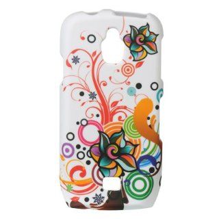 WHITE W/ AUTUMN FLOWER Protector Case for SAMSUNG T759 EXHIBIT 4G (T MOBILE) Cell Phones & Accessories