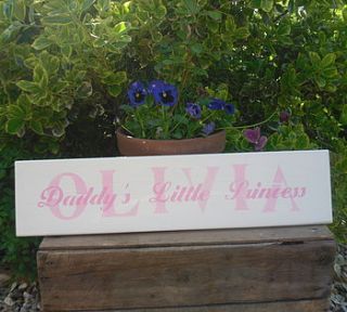 personalised 'daddy's little princess' sign by country blessings