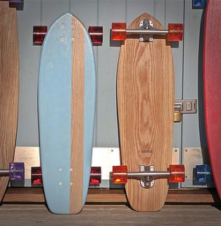personalised handmade ash 70's skateboard by nudie boards