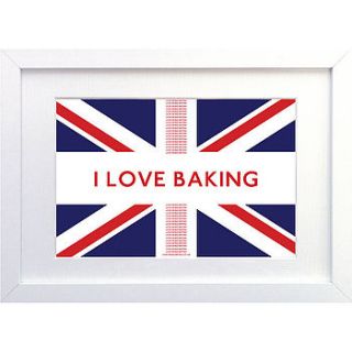'i love baking' framed british print by love being british