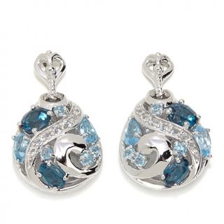 Victoria Wieck 2.8ct London Blue Topaz and Multigemstone Cluster Earrings