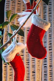 personalised knitted christmas stocking by andrea dunne original designs