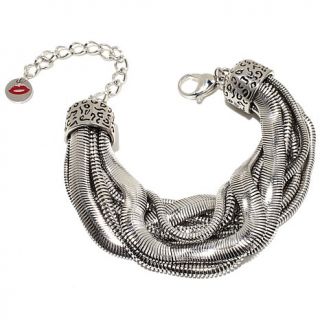 Sigal Style Multistrand Snake Chain 8 1/4" Bracelet with Animal Print Accents