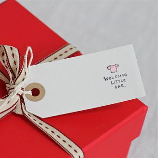 'welcome little one' gift tag by chapel cards