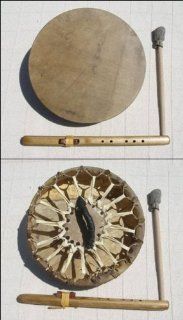 15" Single sided Buffalo Drum with FREE Beater and Flute Musical Instruments