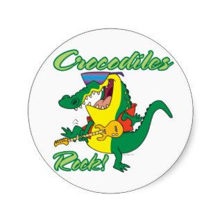 crocodiles rock music croc cartoon sticker