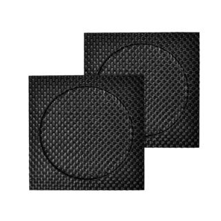 Faux Leather 2 piece Black Weave Square Charger Set Tango Chargers