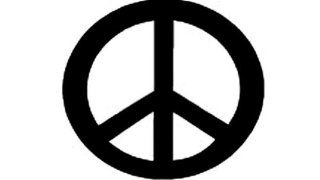 Design with Vinyl Design 245 Peace Sign Wall Decal, 5 Inch By 5 Inch, Black