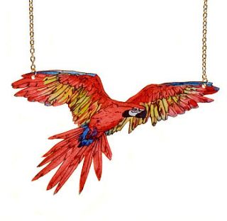 flying macaw necklace by mybearhands