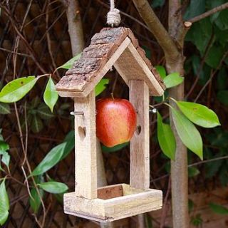 wooden house shaped bird feeder by lisa angel homeware and gifts
