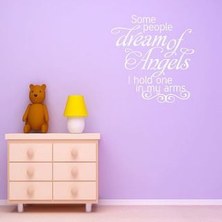 dream of angels quote wall sticker by mirrorin