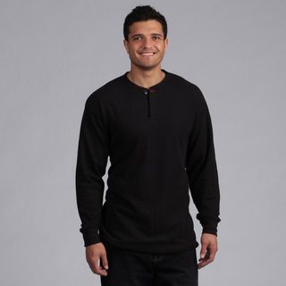Farmall IH Men's Black Henley Long Sleeve Top Casual Shirts