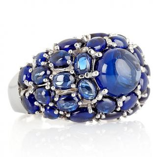 Jean Dousset Absolute Created Sapphire Cabochon Silver Ring