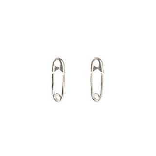 safety pin sterling silver stud earrings by norigeh