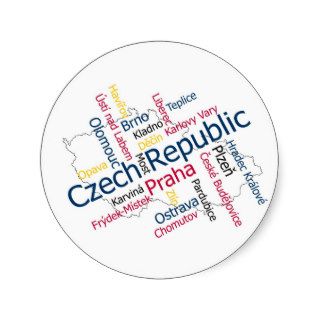 Czech Map Design Round Sticker