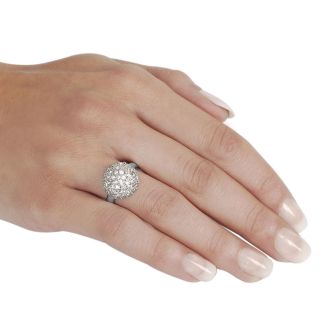 Journee Collection Silvertone Brass Pave set CZ Dome Ring Journee Collection Cubic Zirconia Rings
