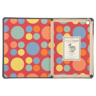 Multicolor Dots on Poppy Red iPad Air Cases