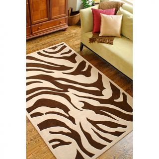 Surya Goa Chocolate and Ecru Animal Area Rug   3'3" x 5'3"