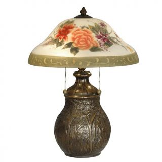 Dale Tiffany Hand Painted Floral Desk and Table Lamp