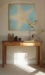 vintage look two tone star canvas by julie smith